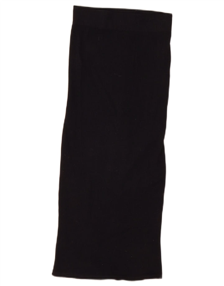Zara Womens Maxi Skirt Small W26  Black Nylon