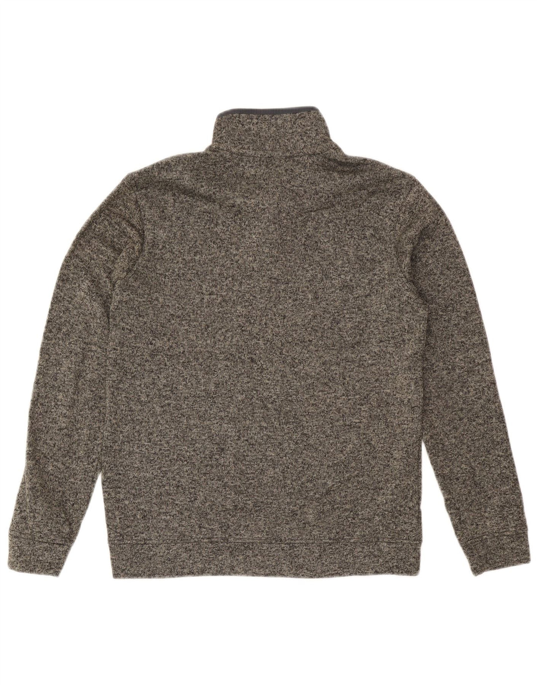 Eddie Bauer Mens Button Neck Sweatshirt Jumper Medium Grey Flecked