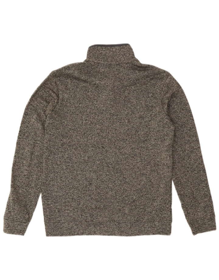 Eddie Bauer Mens Button Neck Sweatshirt Jumper Medium Grey Flecked