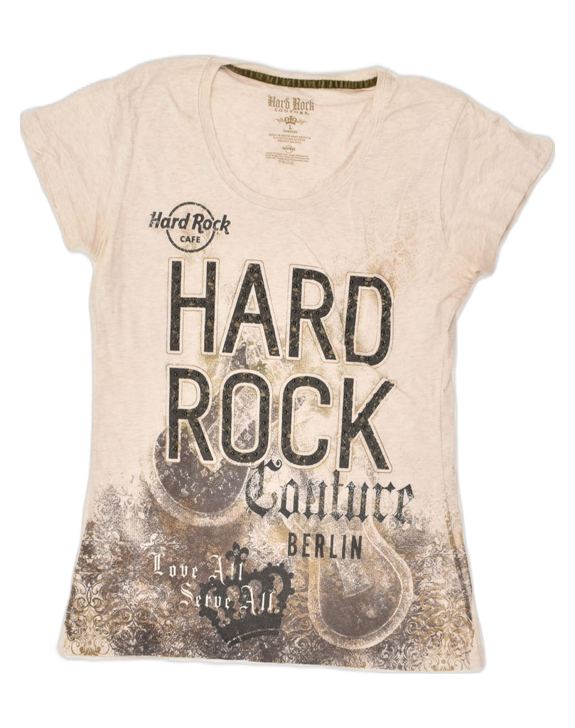 HARD ROCK CAFE Girls Berlin Graphic T-Shirt Top 15-16 Years Large Beige | Vintage Hard Rock Cafe | Thrift | Second-Hand Hard Rock Cafe | Used Clothing | Messina Hembry 