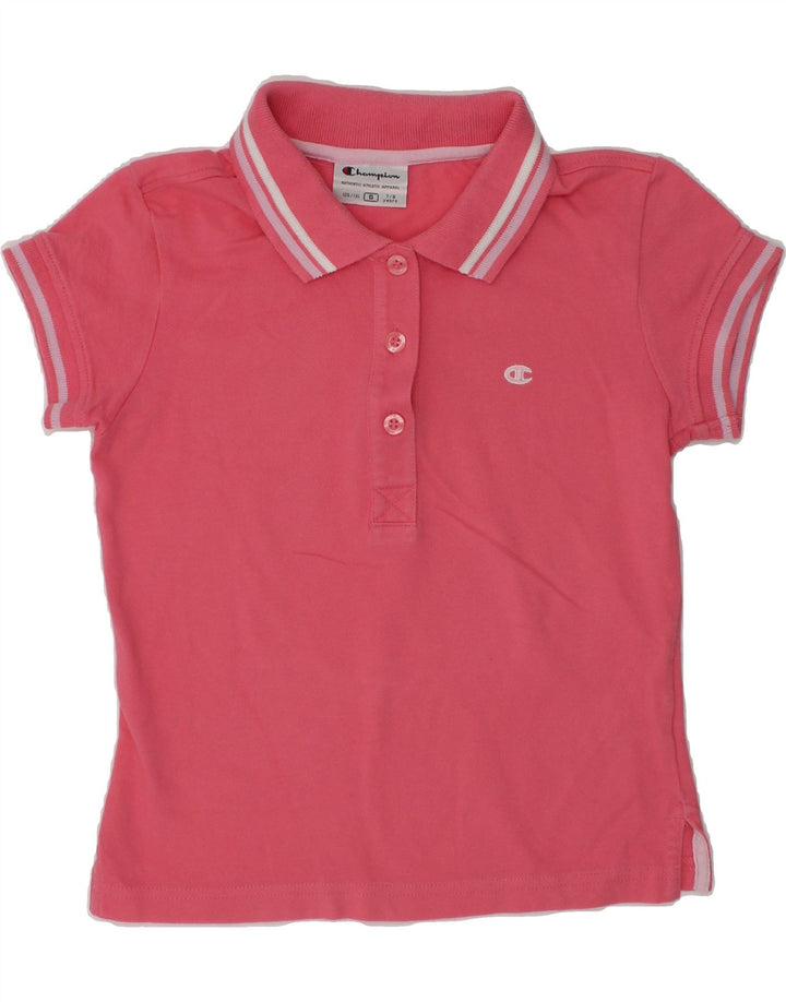 CHAMPION Girls Polo Shirt 7-8 Years Small Pink | Vintage Champion | Thrift | Second-Hand Champion | Used Clothing | Messina Hembry 