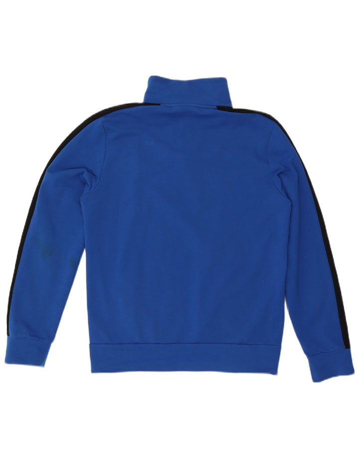 PUMA Mens Zip Neck Sweatshirt Jumper Medium Blue Colourblock