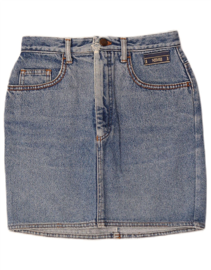 Vintage Womens Mini Denim Skirt W26 Small Blue