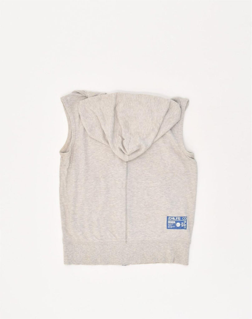 JACK & JONES Mens Stretch Sleeveless Zip Hoodie Sweater Small Grey Cotton | Vintage Jack & Jones | Thrift | Second-Hand Jack & Jones | Used Clothing | Messina Hembry 