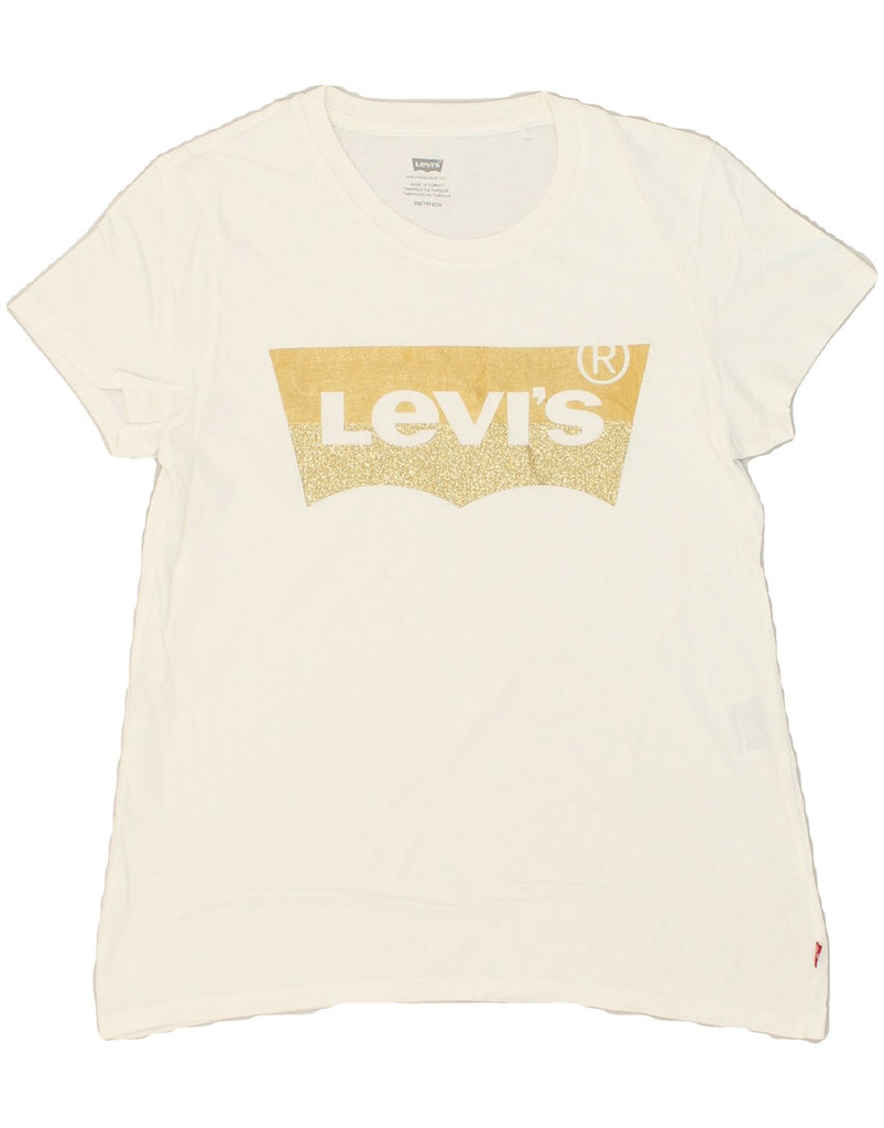 LEVI'S Womens Graphic T-Shirt Top XS White | Vintage Levi's | Thrift | Second-Hand Levi's | Used Clothing | Messina Hembry 