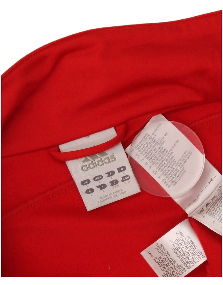 Adidas Mens Climalite Tracksuit Top Jacket Large Red Polyester