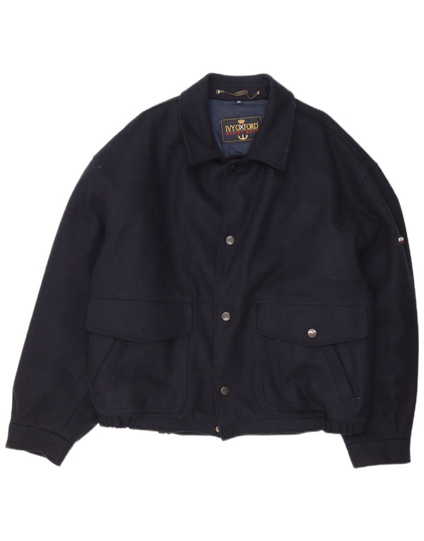 Ivy Oxford Mens Bomber Windbreaker Jacket IT 56 3XL Navy Blue