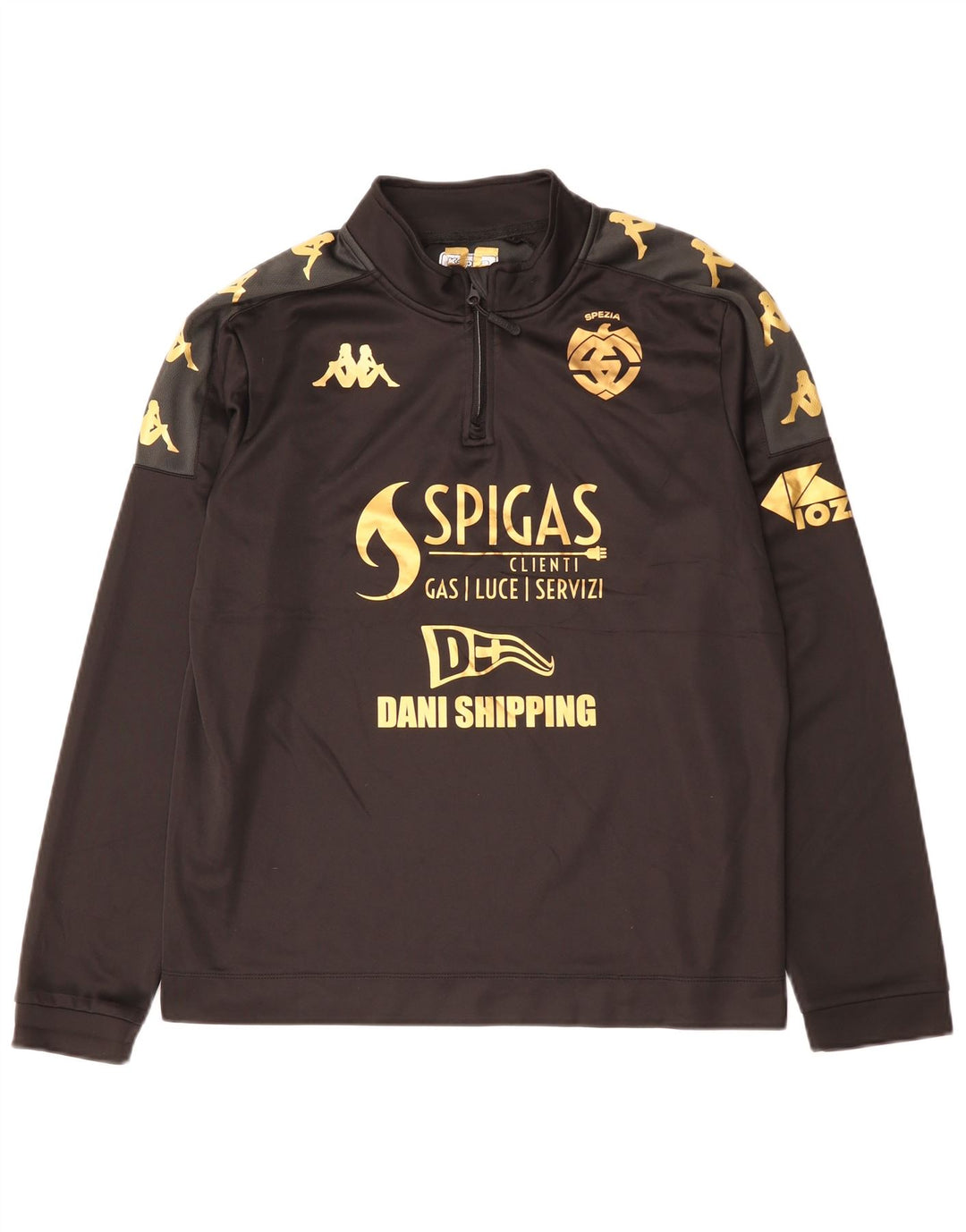 Kappa Mens Spezia Calcio Graphic Pullover Tracksuit Top Large Black