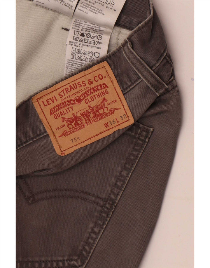 Levi's Mens 751 Straight Jeans W36 L32 Grey Cotton