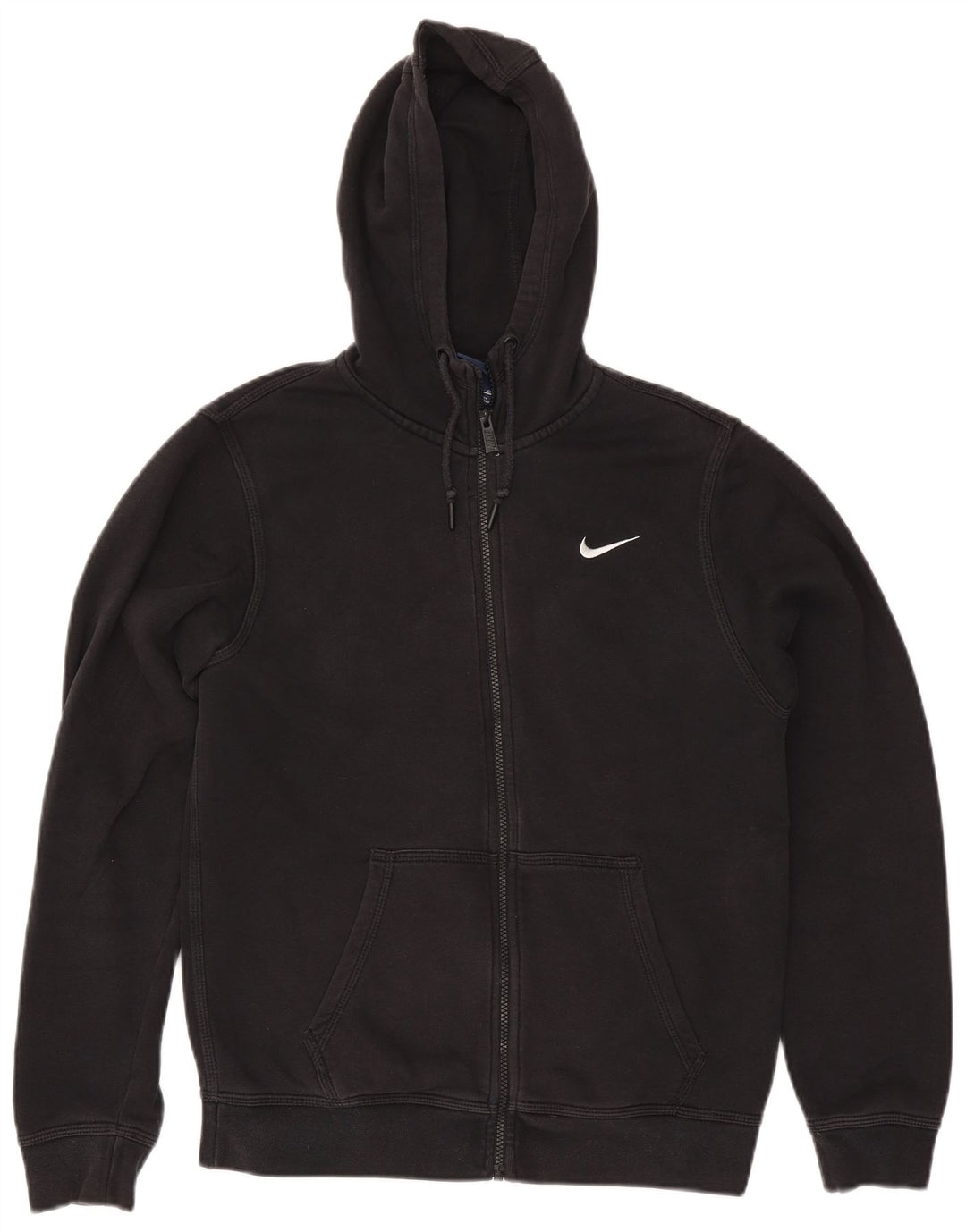 Nike Mens Zip Hoodie Sweater Small Black Cotton