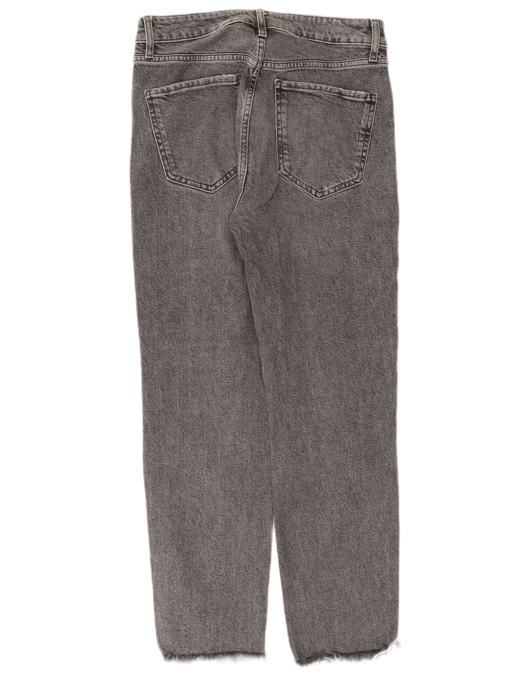 Zara Womens Distressed Straight Jeans EU 38 Small W28 L27 Grey Cotton