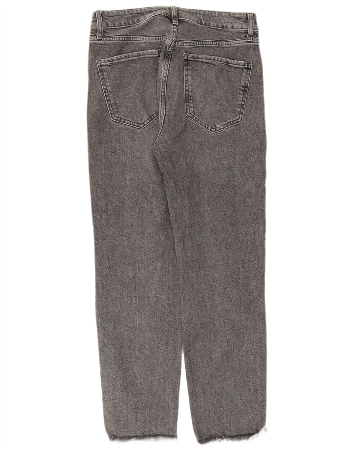 Zara Womens Distressed Straight Jeans EU 38 Small W28 L27 Grey Cotton