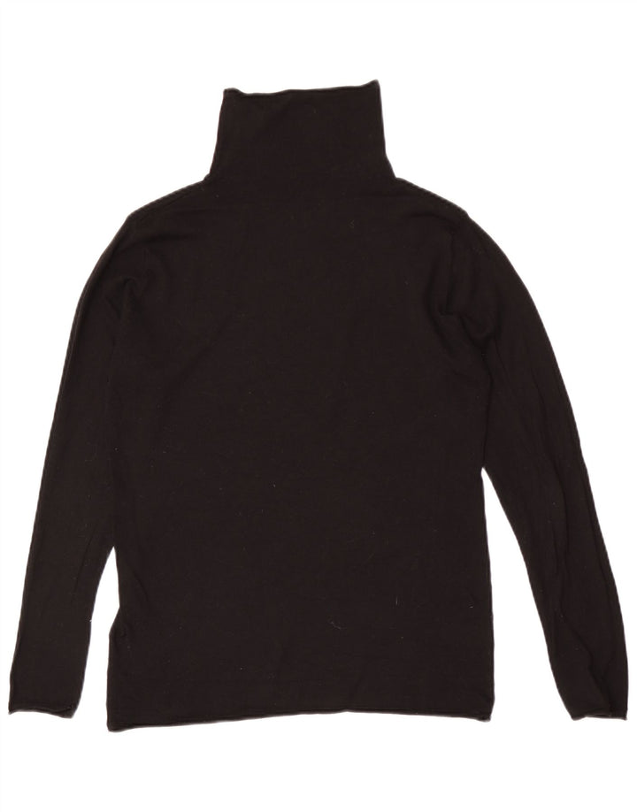H&M Womens Top Long Sleeve UK 14 Medium Black Modal