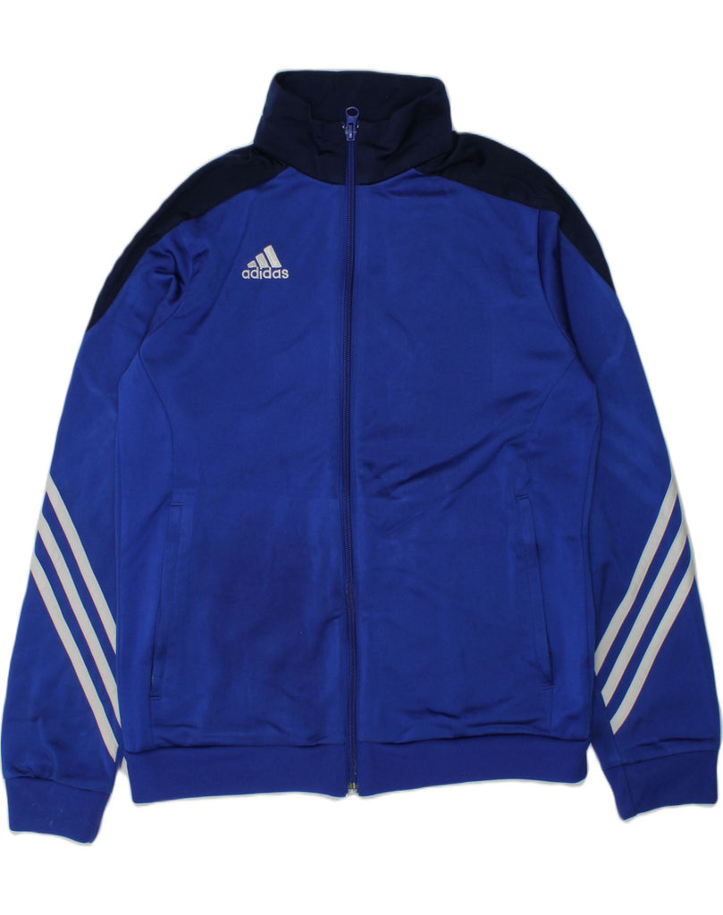 ADIDAS Boys Tracksuit Top Jacket 11-12 Years Large Blue Polyester | Vintage Adidas | Thrift | Second-Hand Adidas | Used Clothing | Messina Hembry 