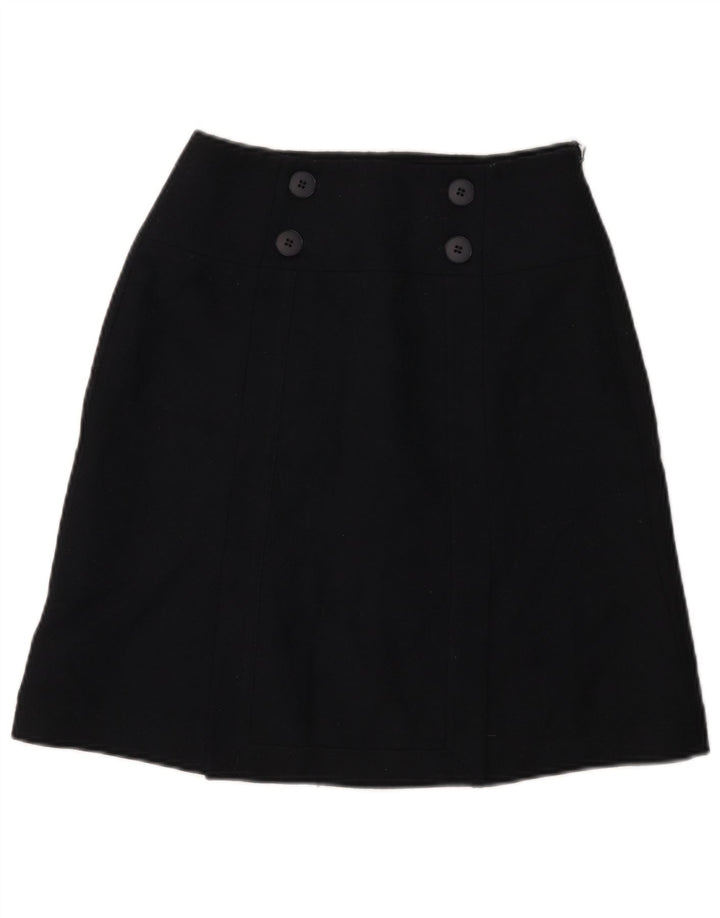 Hobbs Womens A-Line Skirt UK 8 Small W26 Navy Blue Wool