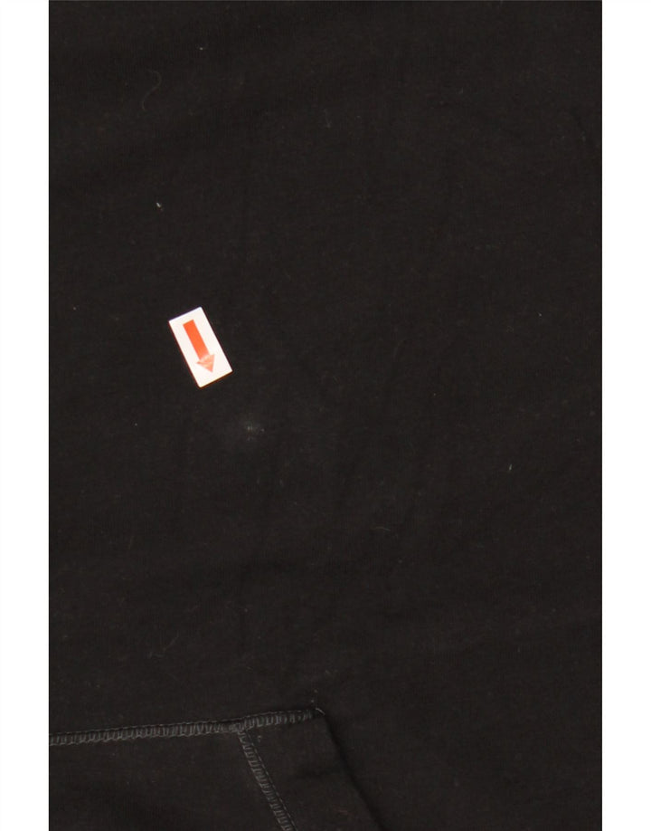 EDDIE BAUER Womens Zip Hoodie Sweater UK 14 Medium Black Cotton