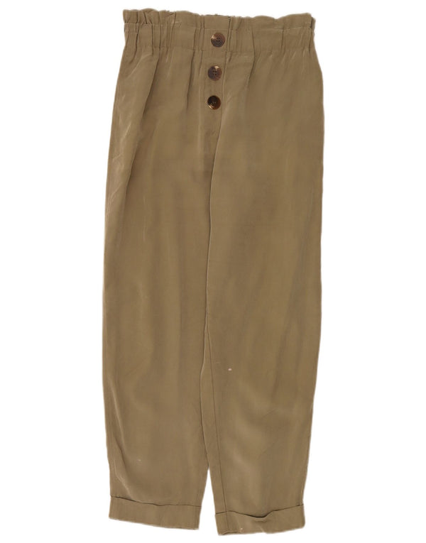Zara Womens High Waist Casual Trousers Small W26 L28 Khaki