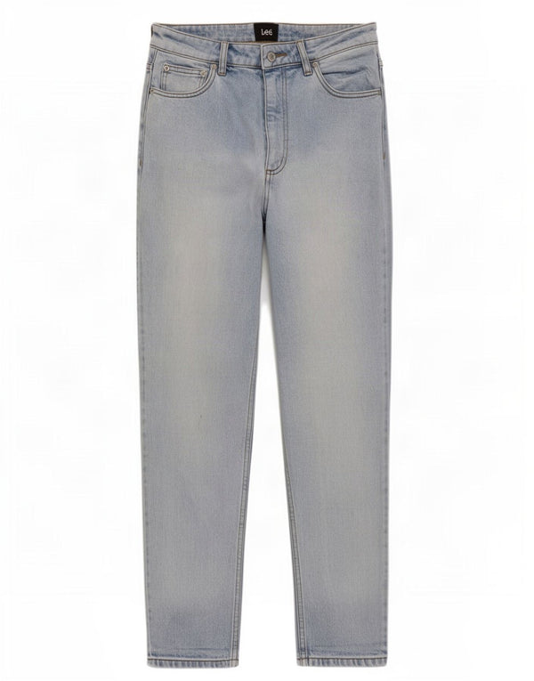 Lee Womens High Waist Tapered Jeans US 12 Large W28 L27 Blue Cotton