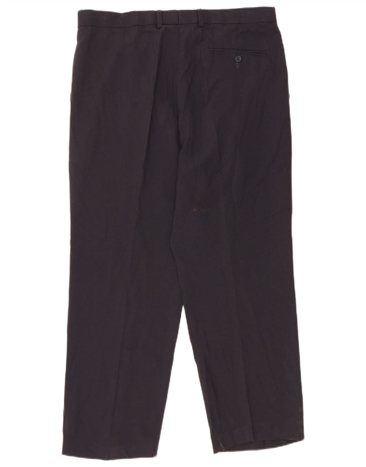 Marks & Spencer Mens Pegged Chino Trousers W36 L29 Navy Blue Classic
