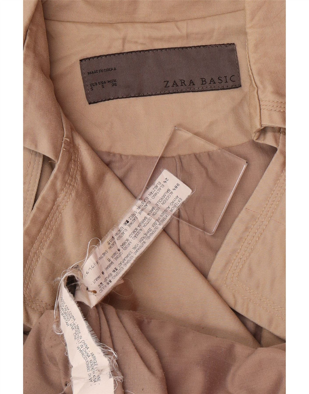 ZARA Womens Trench Coat UK 10 Small Beige Cotton