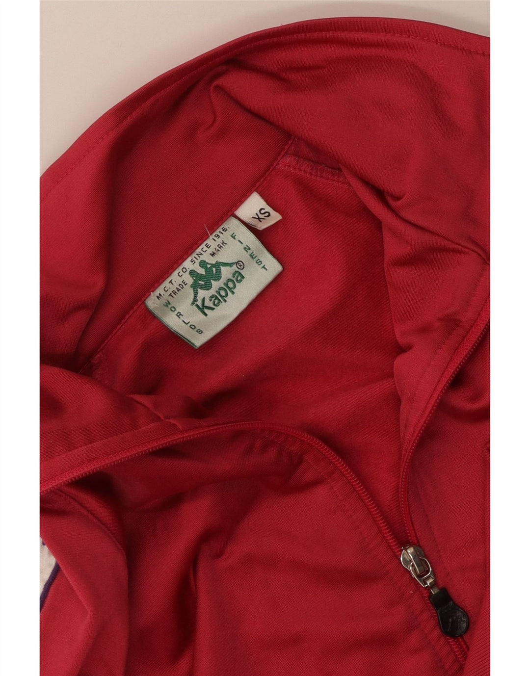 Kappa Womens Graphic Oversized Tracksuit Top Jacket UK 6 XS Red Colourblock