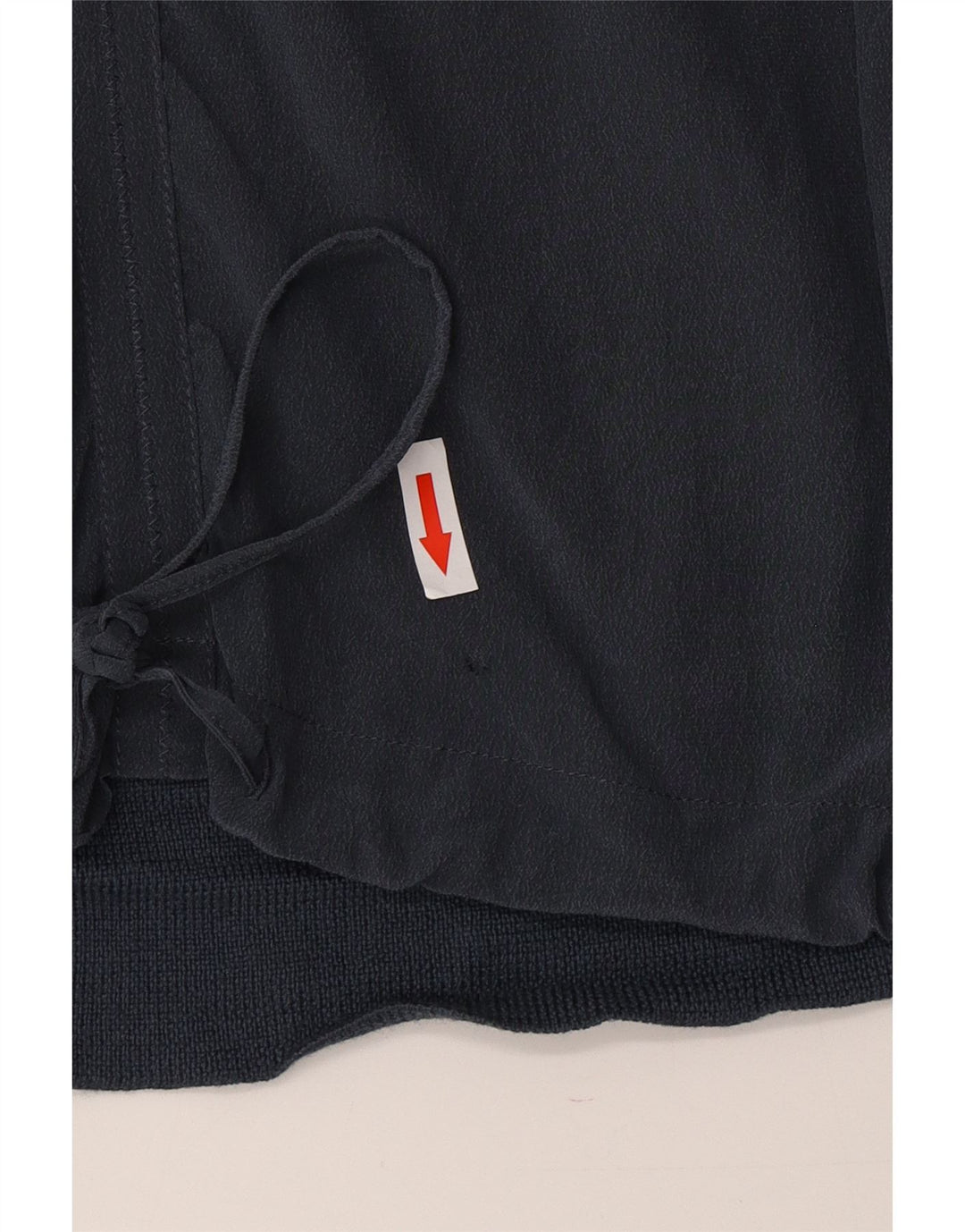Jigsaw Womens Front Tie Top Long Sleeve UK 16 Large Navy Blue Silk