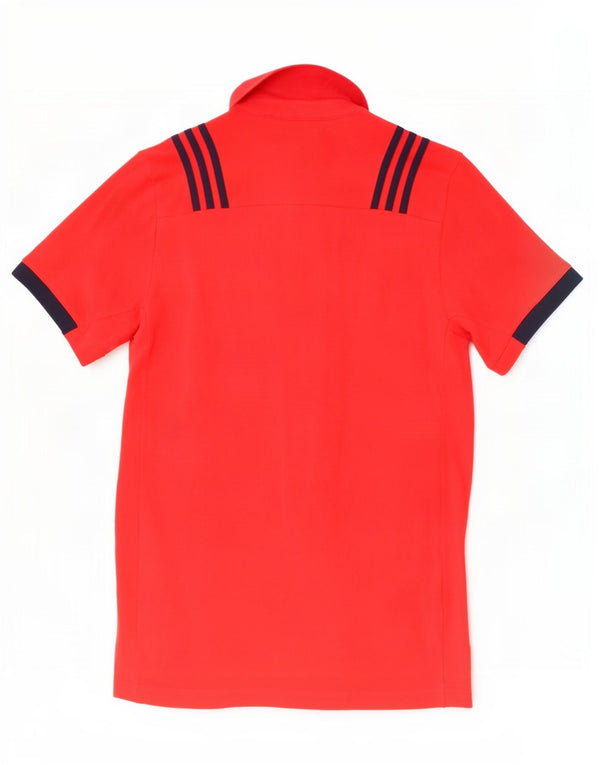 Adidas Mens Munster Rugby Graphic Polo Shirt Large Red Colourblock Cotton