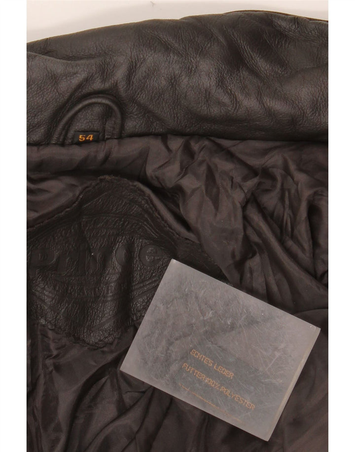 PRINCE Mens Leather Gilet IT 54 2XL Black Leather