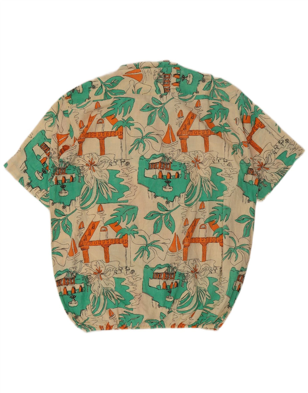 Vintage Mens Crazy Pattern Shirt Size 41/42 Large Multicoloured Hawaiian