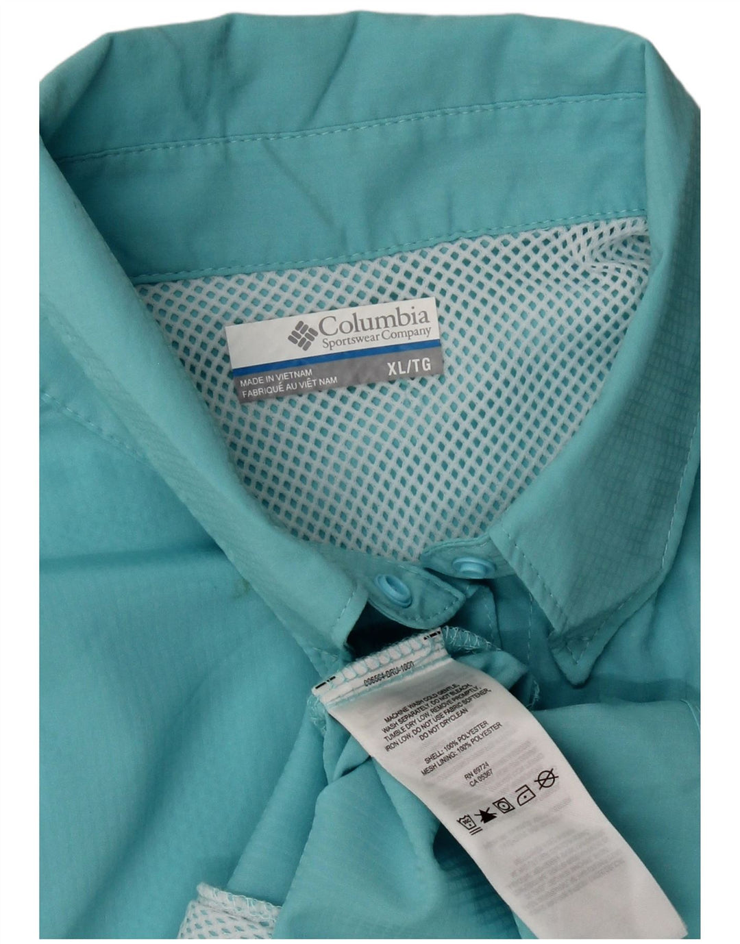 Columbia Womens Shirt UK 18 XL Turquoise Polyester