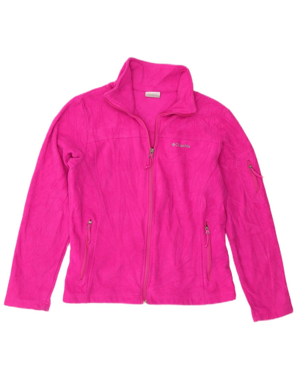 Columbia Womens Fleece Jacket UK 14 Medium Pink Polyester
