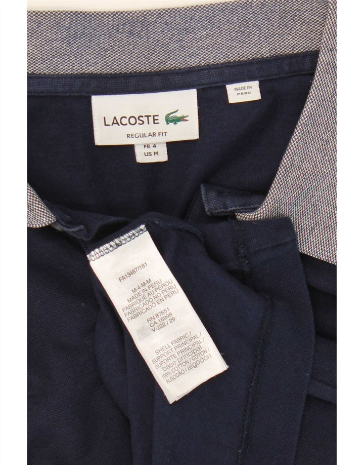 Lacoste Mens Regular Fit Polo Shirt Size 4 Medium Navy Blue Cotton