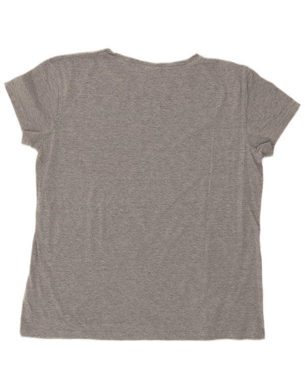 Lotto Womens T-Shirt Top UK 18 XL Grey Flecked Cotton
