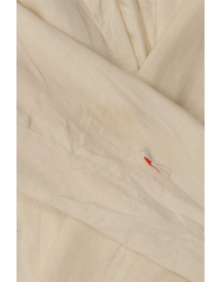 French Connection Womens 1 Button Blazer Jacket UK 12 Medium White Linen