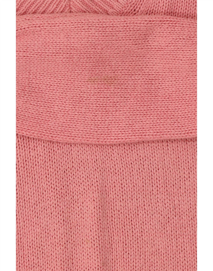 Marks & Spencer Womens V-Neck Jumper Sweater UK 14 Medium Pink Cotton
