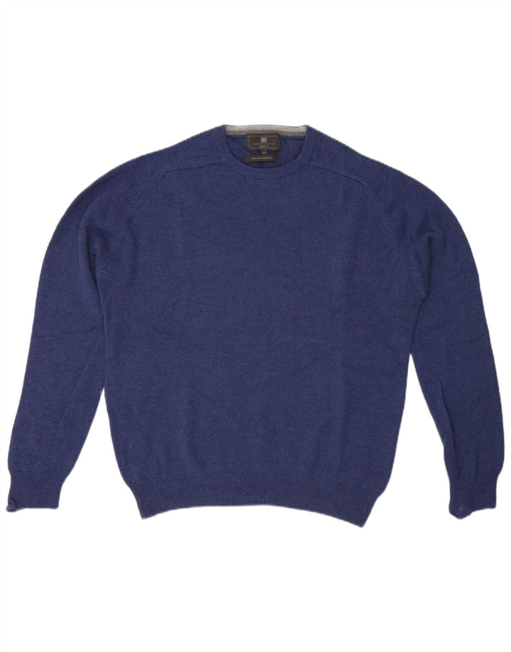 Marks & Spencer Mens Regular Fit Crew Neck Jumper Sweater Medium Blue Wool