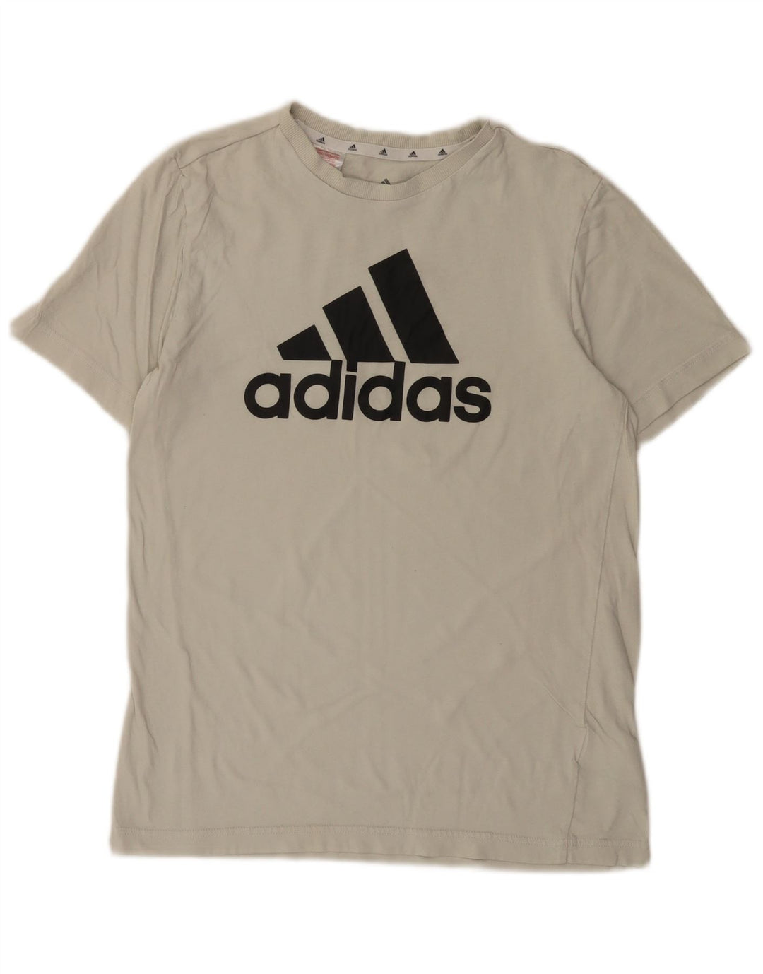 Adidas Boys Graphic T-Shirt Top 15-16 Years White Cotton