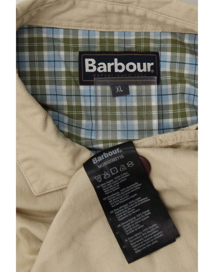 Barbour Mens Utility Jacket UK 42 XL Beige Cotton