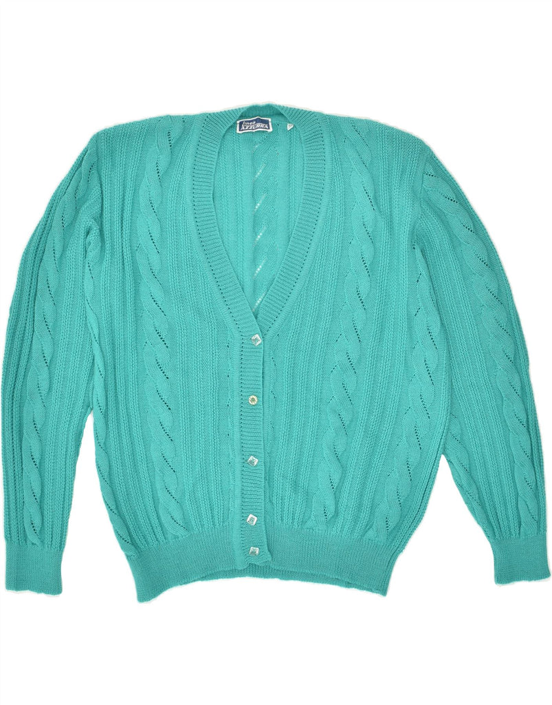 VINTAGE Womens Cardigan Sweater IT 54 3XL Turquoise | Vintage Vintage | Thrift | Second-Hand Vintage | Used Clothing | Messina Hembry 