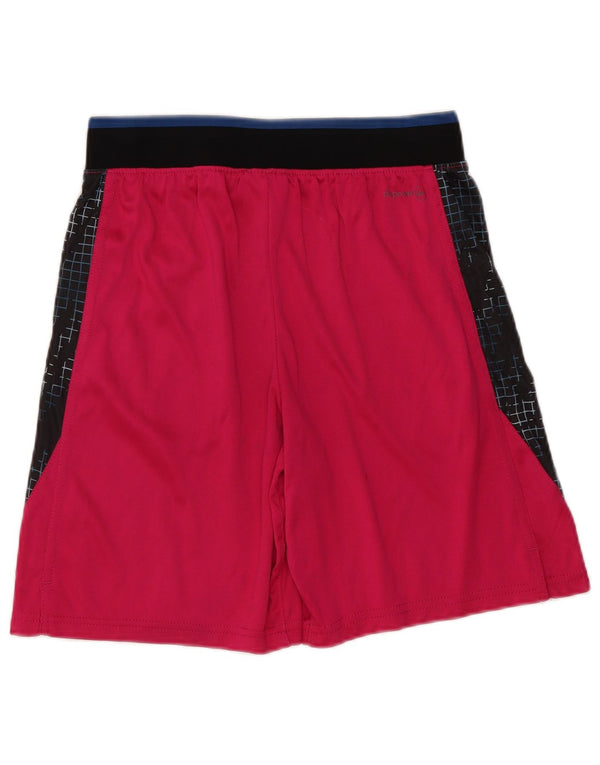 RUSSELL ATHLETIC Boys Sport Shorts 10-11 Years Large Pink Colourblock