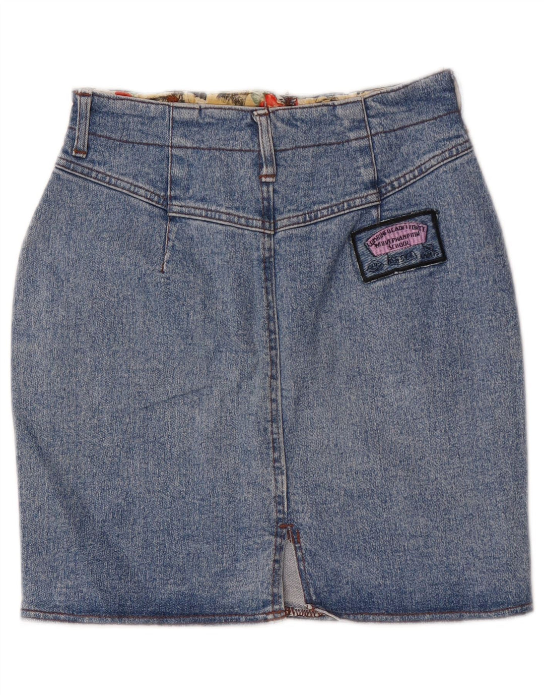 Zip Womens Denim Skirt IT 44 Medium W30 Blue Cotton