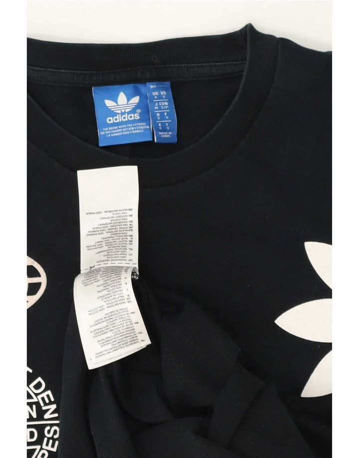 Adidas Mens Graphic T-Shirt Top Small Black Cotton
