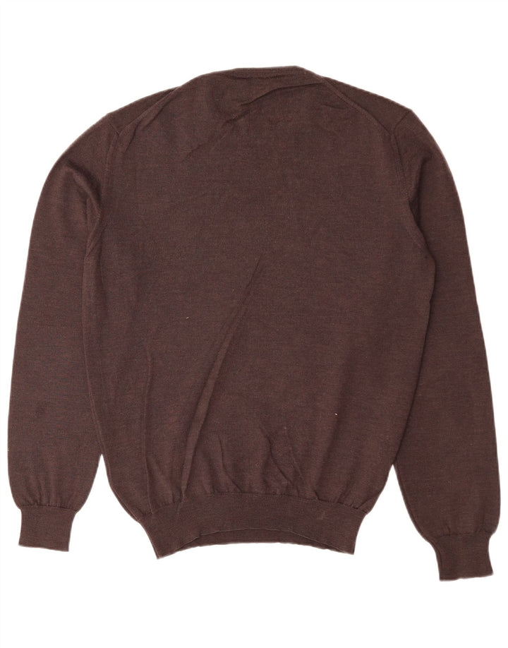 HENRY COTTONS Mens Crew Neck Jumper Sweater Medium Brown