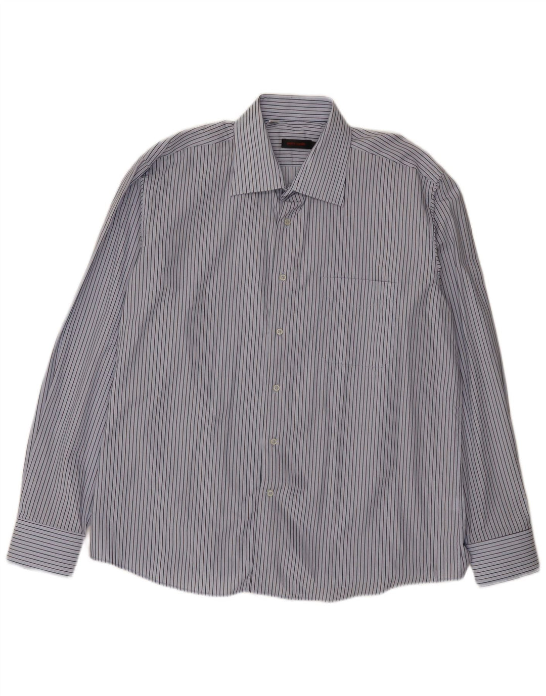 Pierre Cardin Mens Shirt XL Blue Pinstripe Cotton