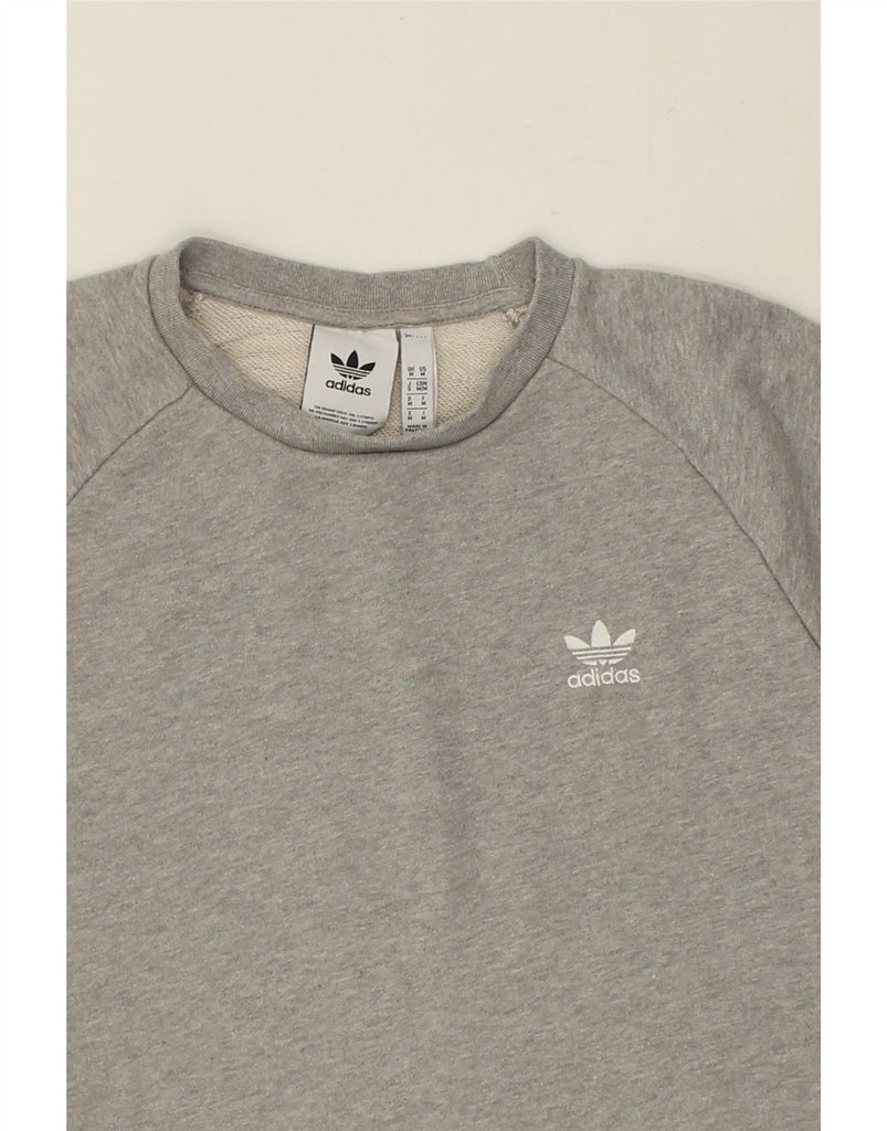 ADIDAS Mens Sweatshirt Jumper Medium Grey Cotton | Vintage Adidas | Thrift | Second-Hand Adidas | Used Clothing | Messina Hembry 