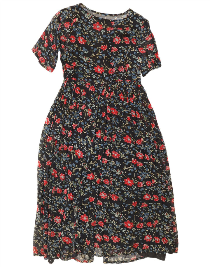 Coocoon Womens Maxi Dress UK 10 Small Black Floral