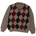 Rifle Mens V-Neck Jumper Sweater Large Grey Argyle/Diamond Wool