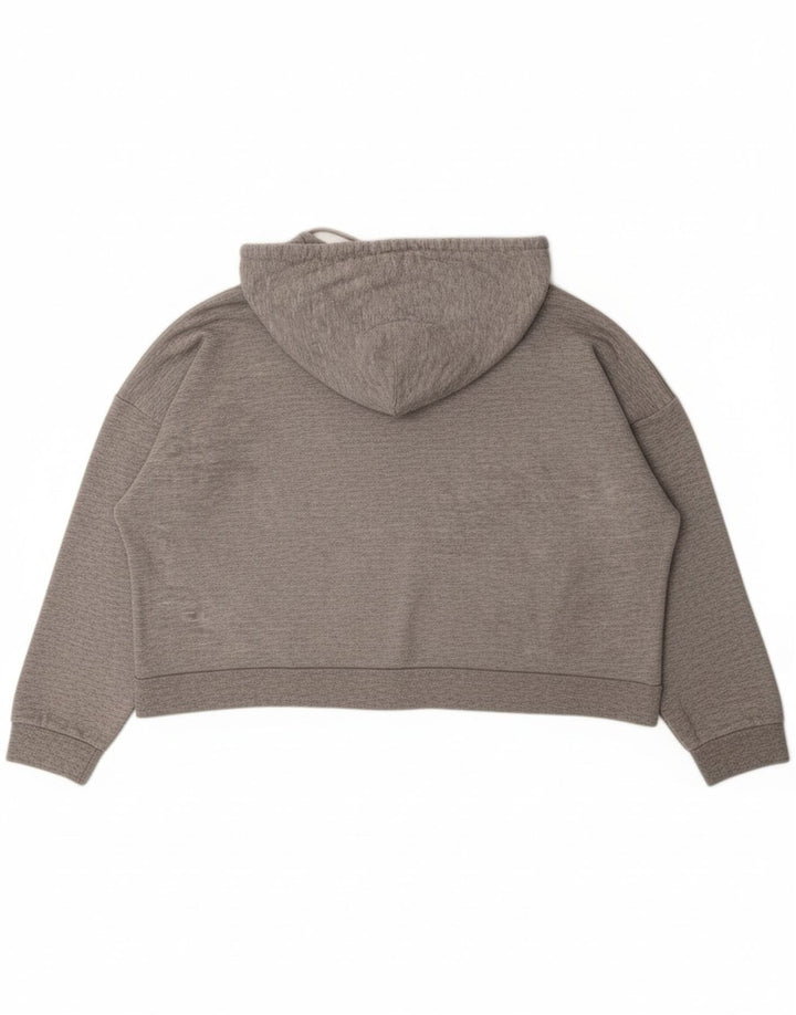 LEVI'S Womens Oversized Crop Graphic Hoodie Jumper UK 18 XL Grey Cotton