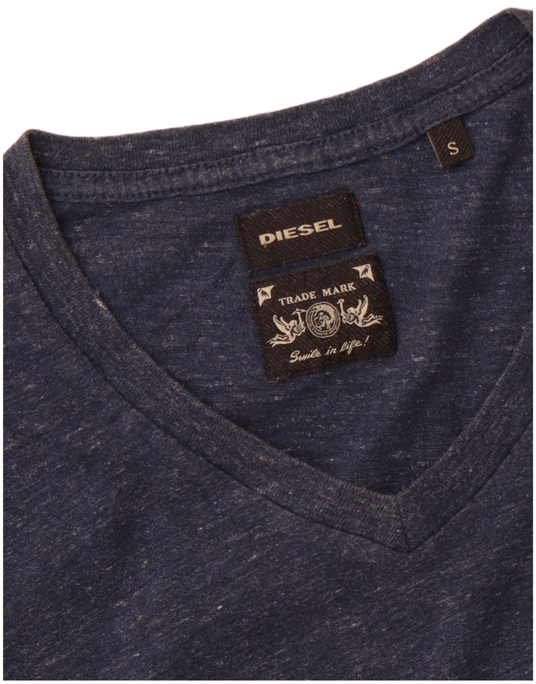 DIESEL Mens T-Shirt Top Small Navy Blue Flecked