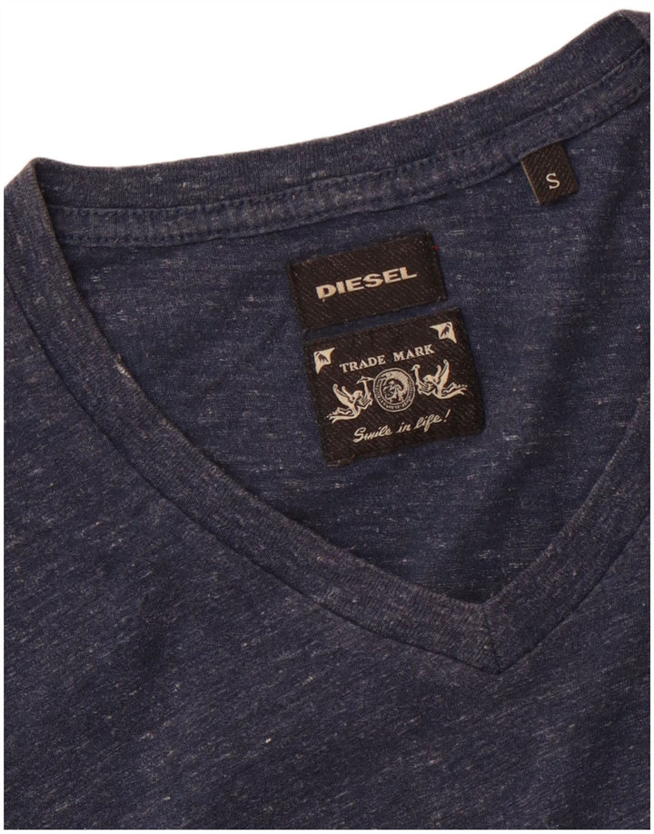 DIESEL Mens T-Shirt Top Small Navy Blue Flecked
